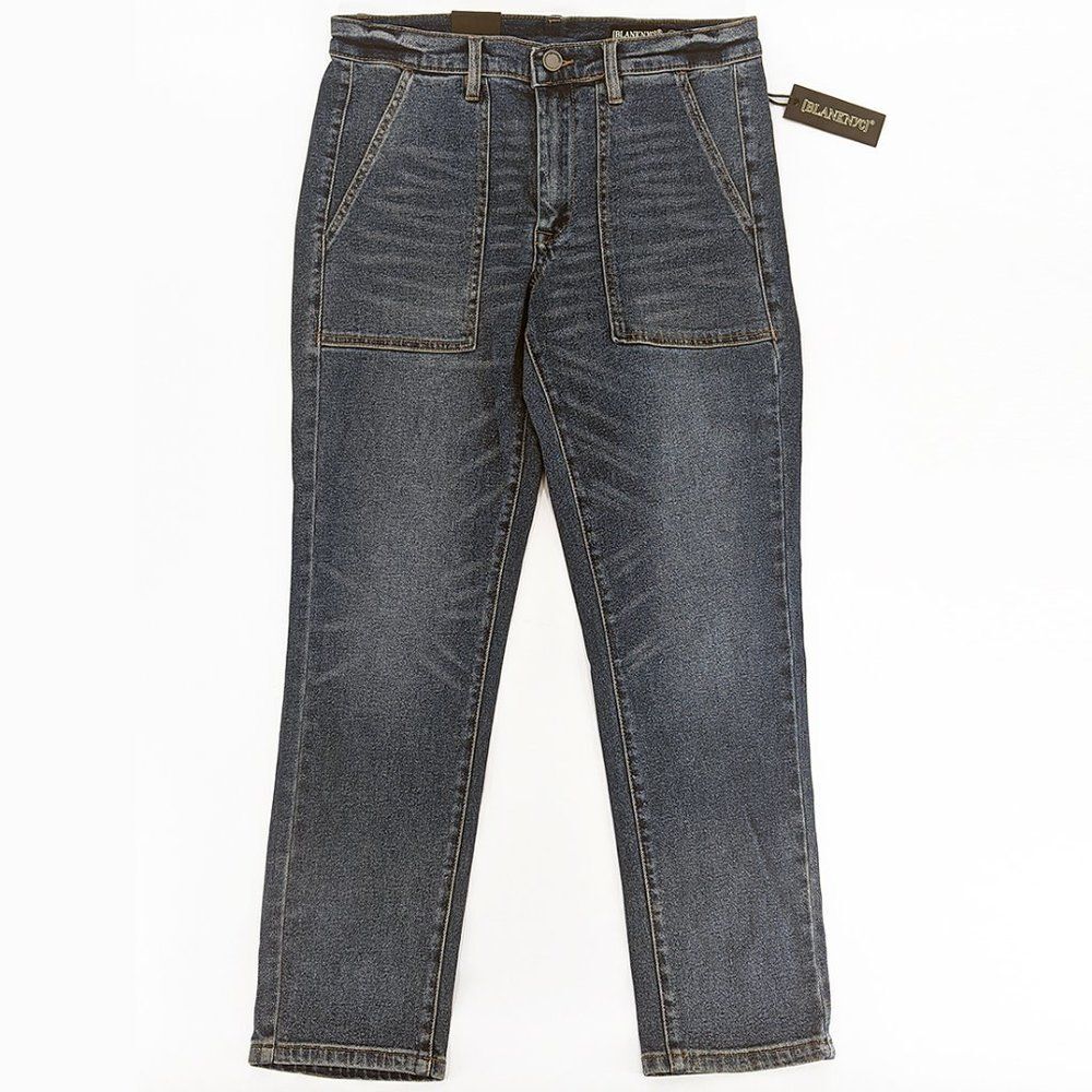 Blank NYC High Rise Cropped Straight Leg Dark Wash Jeans 29